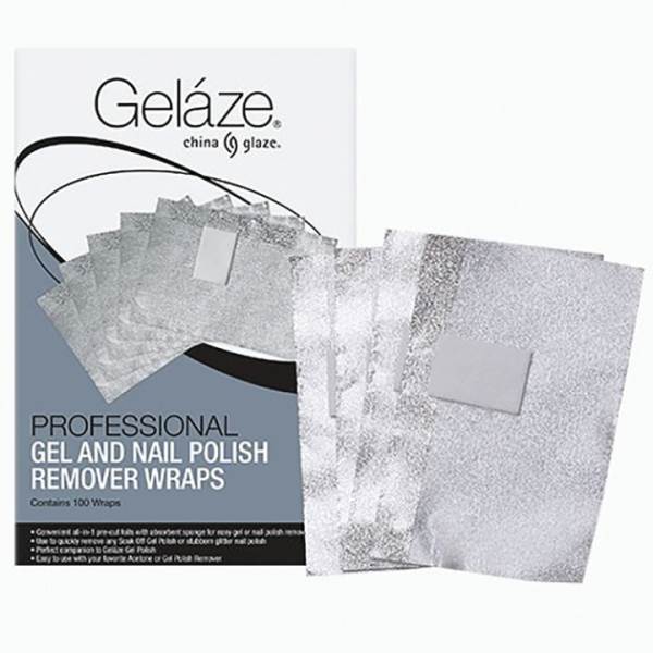 CHINA GLAZE Gelaze Professional Gel And Nail Polish Remover Wraps - 100 Wraps Model #CG-81585, UPC: 019965815857