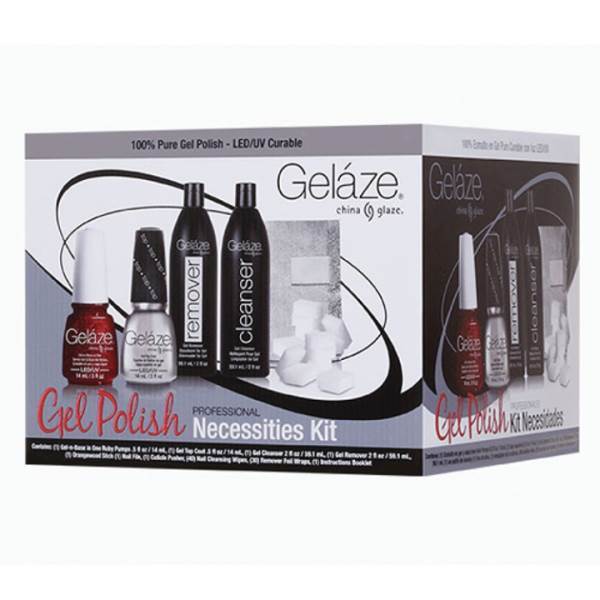 CHINA GLAZE Gelaze Gel Polish Professional Necessities Kit Model #CG-81584, UPC: 019965815840