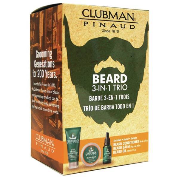 CLUBMAN Beard 3 Piece Kit Model #CU-27953, UPC: 070066279535