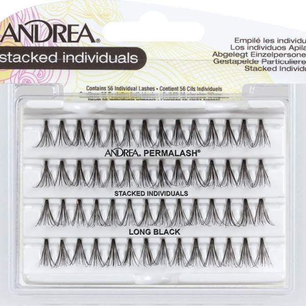 ANDREA Stacked Individuals Knot-Free Long Black Model #AA-69477, UPC: 078462694778