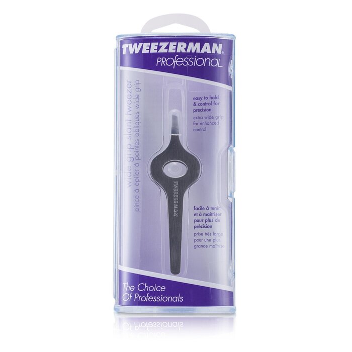 TWEEZERMAN Wide Grip Slant Tweezer Classic Stainless Model #ZW-1217-P, UPC: 038097121780