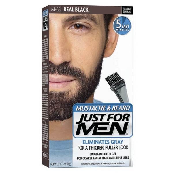 JUST FOR MEN New Real Black Mustache And Beard, 2x0.5 Oz Model #JF-19446, UPC: 011509049056