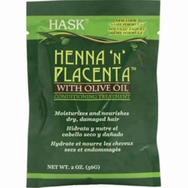 HASK Henna 'N' Placenta With Olive Oil Conditioning Treatment, 2 Ounce Model #HK-43303B, UPC: 071164331071