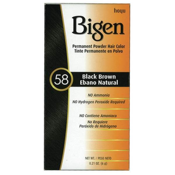 BIGEN Hair Color 58 Black Brown, 0.21 Oz Model #IG-65202, UPC: 033859905585