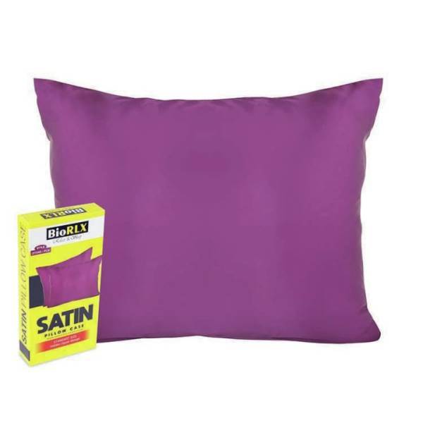 BIORLX Satin Pillow Case, Plum Model #ZD-CFT045-PLM, UPC: 703558833389
