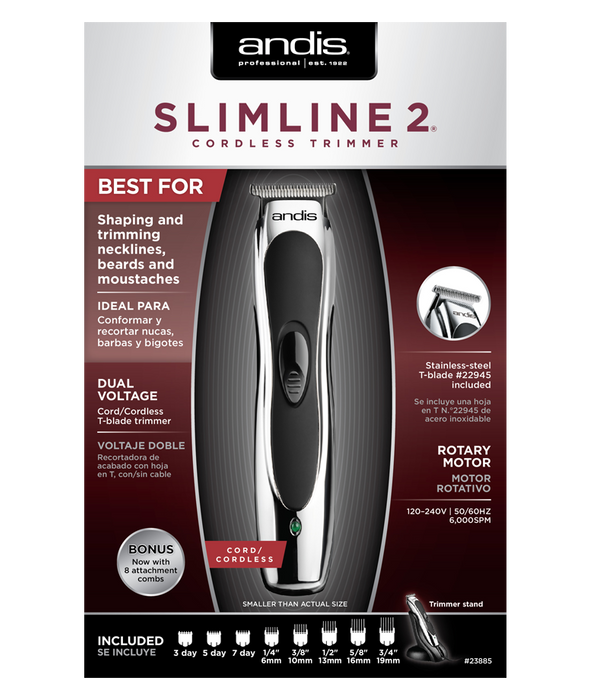 ANDIS SlimLine 2 Cord/Cordless Trimmer Model #AN-23885, UPC: 040102238857