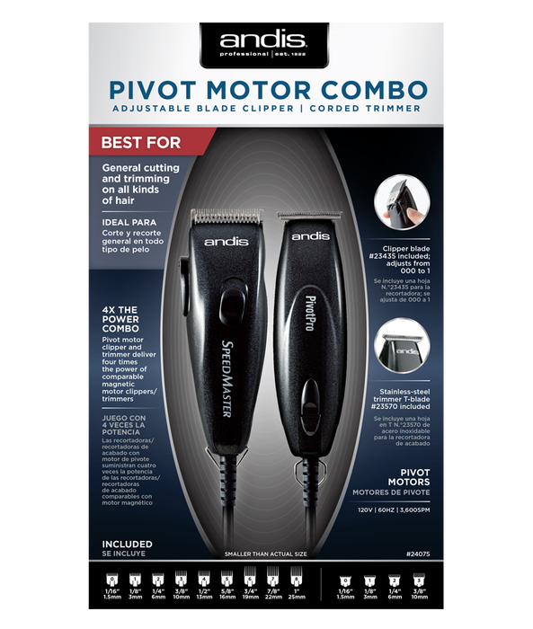 ANDIS PivotPro and SpeedMaster Hair Clipper and Beard Trimmer PivotMotor Model #AN-24075, UPC: 040102240751
