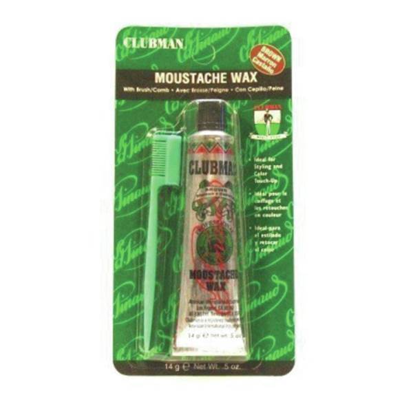 CLUBMAN Pinaud Moustache Wax, Brown Model #CU-70624, UPC: 070066047066