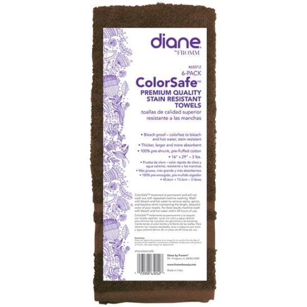 DIANE AN #65012 Colorsafe Towel Choc 6 Pack Model #DI-65012, UPC: 023508650126