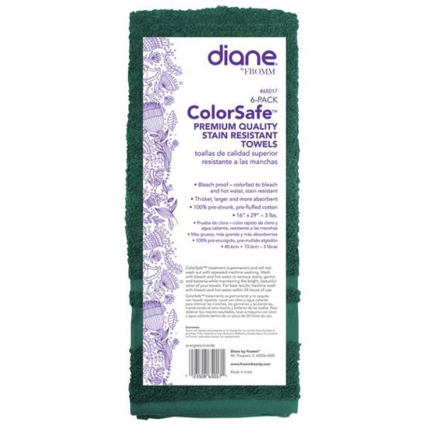 DIANE AN #65017 Colorsafe Towel Evgrn 6 Pack Model #DI-65017, UPC: 023508650171