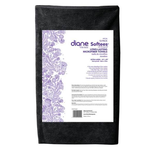 DIANE Softees Microfiber Black Towels 12 Pack Model #DI-45106, UPC: 023508000204