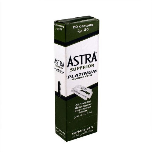 Astra Superior Premium Platinum Double Edge Safety Razor Blade (Green) Count 500, Model #ASTRA01, UPC: 819162021156