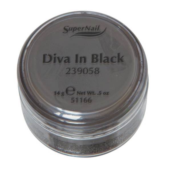 SUPERNAIL Nail Art Colored Acrylic Powder, Diva in Black - Black Acr Model #SU-51166, UPC: 073930511663