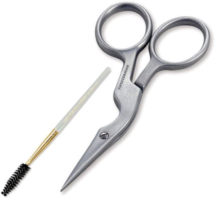 TWEEZERMAN Stainless Brow Shaping Scissor and Brush Model #ZW-2914-P, UPC: 038097291490