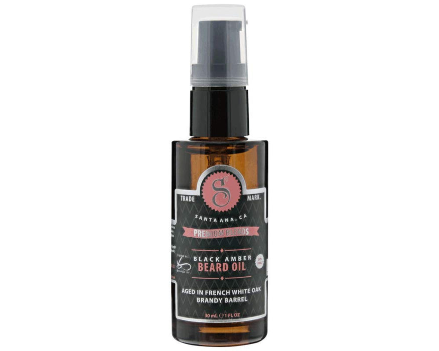 Suavecito Premium Blends Black Amber Beard Oil, 1 oz Model #42C-P202NN, UPC: 700645594314