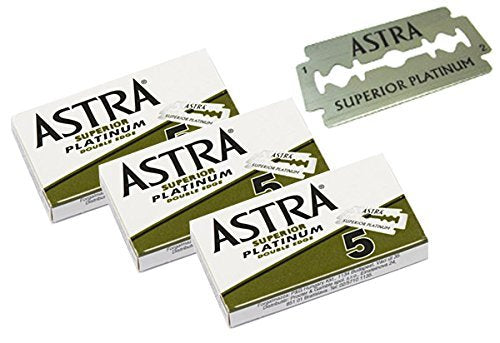 Astra Superior Premium Platinum Double Edge Safety Razor Blade (Green) Count 500, Model #ASTRA01, UPC: 819162021156