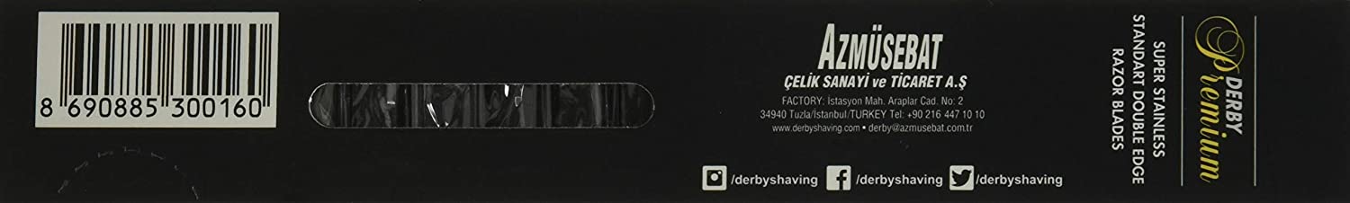 DERBY Premium Double Edge Razor Blades Count 200 Model #D114-PRE-200, UPC: 8690885300160