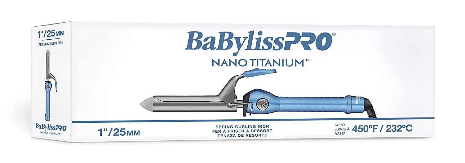 BaByliss PRO Nano Titanium 1" Spring Curling Iron Model #BB-BABNT100S, UPC: 074108237835