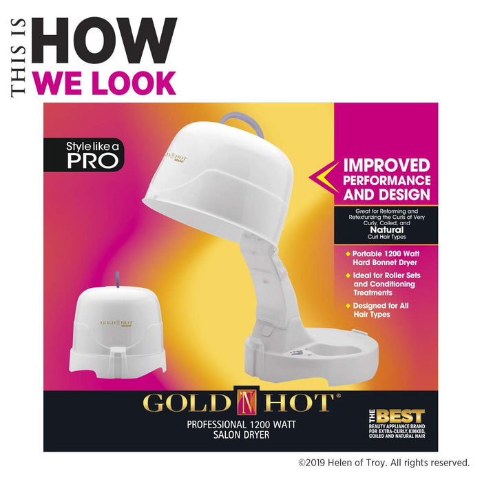 Gold N Hot Professional 1200W Full Hood Hair Dryer Model #GO-GH9271, UPC: 810667011703