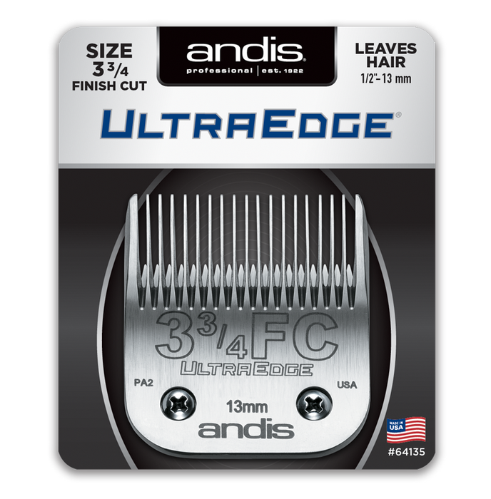 ANDIS Size 3-3/4 Finish Cut - Leaves Hair - 1/2" - 13 mm Model #AN-64135, UPC: 040102641350