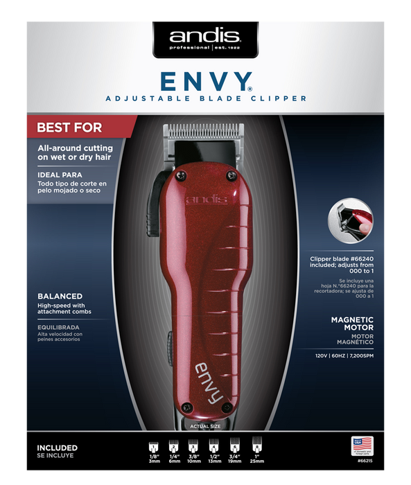 ANDIS Envy Professional Hair Clipper Model #AN-66215, UPC: 040102662157
