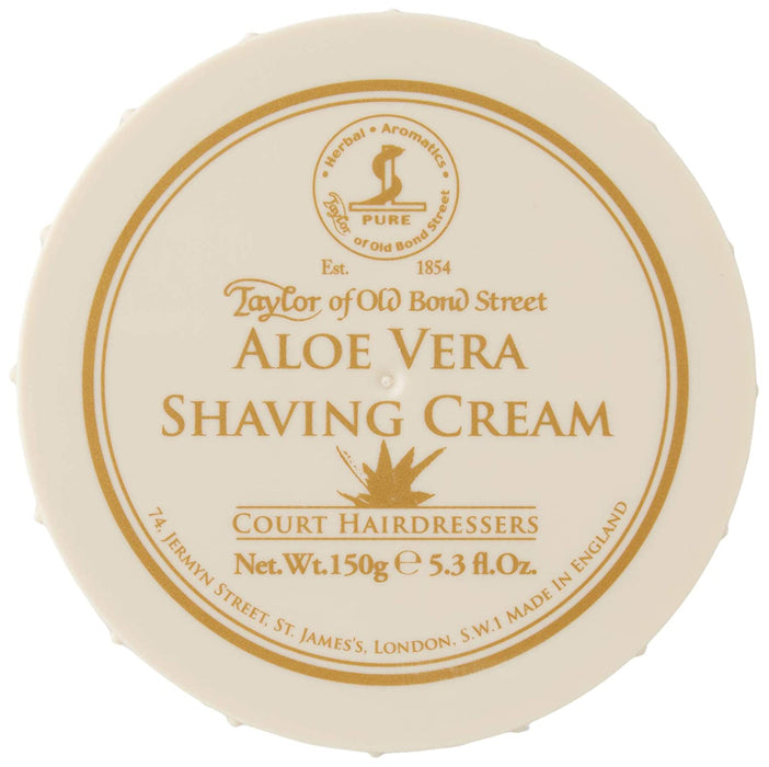 TAYLOR OF OLD BOND STREET Aloe Vera Shaving Cream Bowl 150g Model #DI-01011, UPC: 696770010112