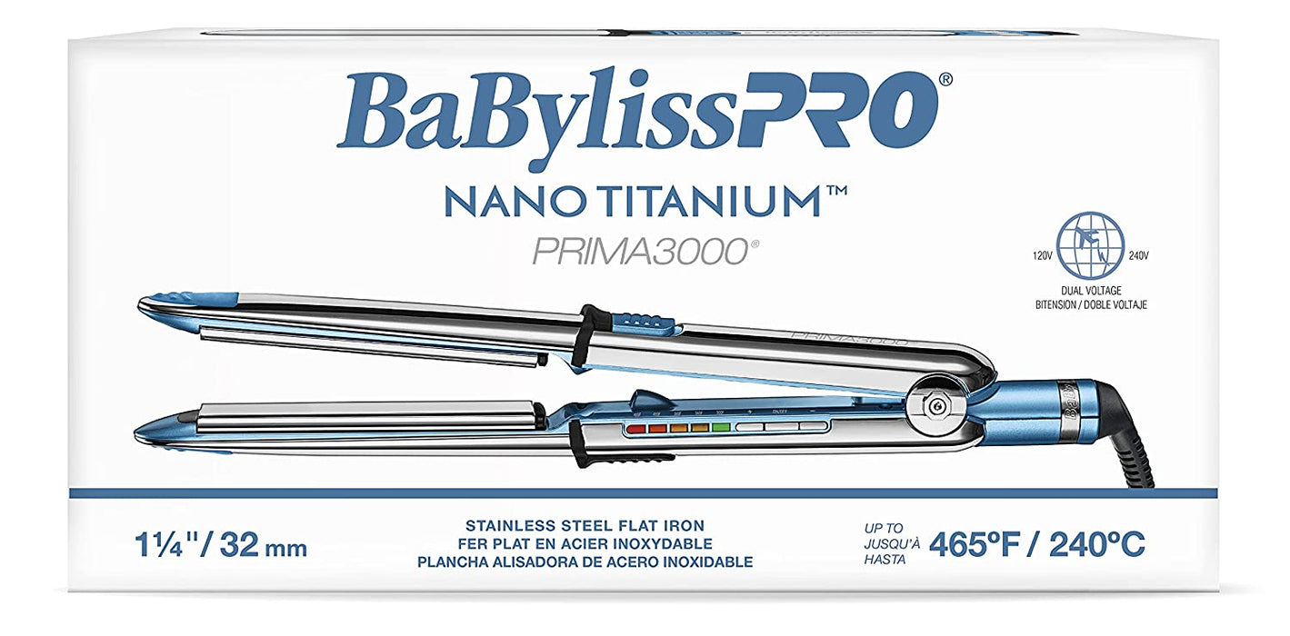 BaByliss PRO Nano Titanium Prima Ionic Straightener, 1.25 inch Model #BB-BNT3000TUC, UPC: 074108446763