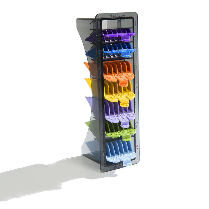 Wahl Professional 8 Color Coded Cutting Guides with Organizer Model #WA-03170-400, UPC: 043917317045