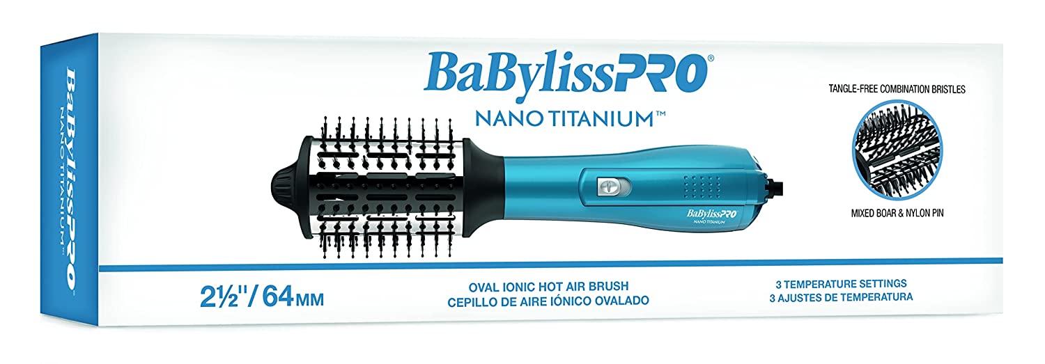 BaByliss PRO Nano Titanium Oval Ionic Hot Air Brush - 2.5 inch Model #BB-BNTHB250, UPC: 074108455635