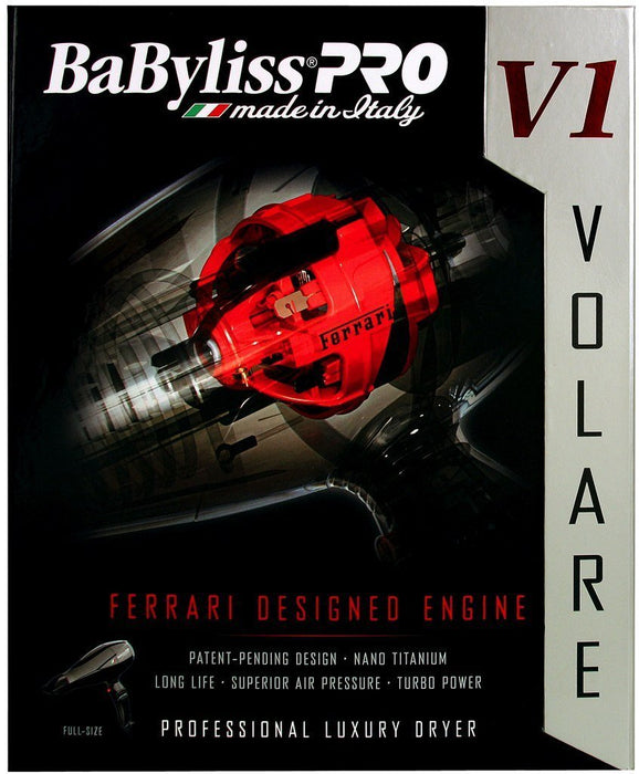 BaByliss PRO Nano Titanium Volare V1 Full-Size Dryer (BLACK) Model #BB-BABFV1, UPC: 074108236050