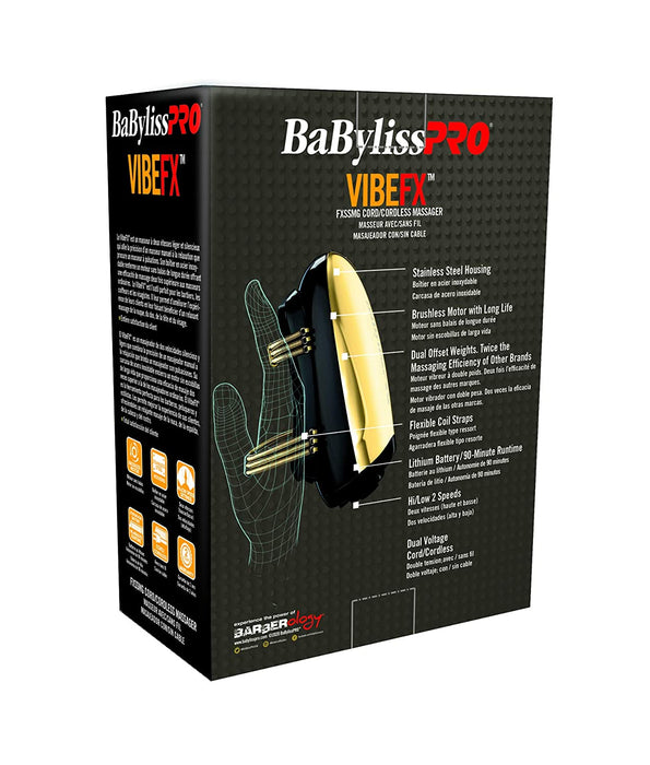 BABYLISS PRO Gold Cord/Cordless Massager Model #BB-FXSSMG, UPC: 074108426369