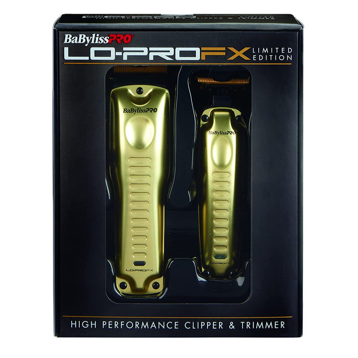 Babyliss PRO Limited Edition LO-PROFX High-Performance Clipper & Trimmer Gift Set - Gold Model #BB-FXHOLPKLP-G, UPC: 074108459589