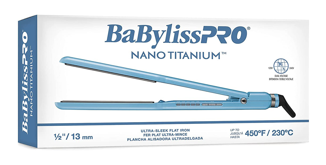 BaByliss PRO Nano Titanium ½ " Ultra-Sleek Ionic Straightener Model #BB-BNT4171TUC, UPC: 074108451569