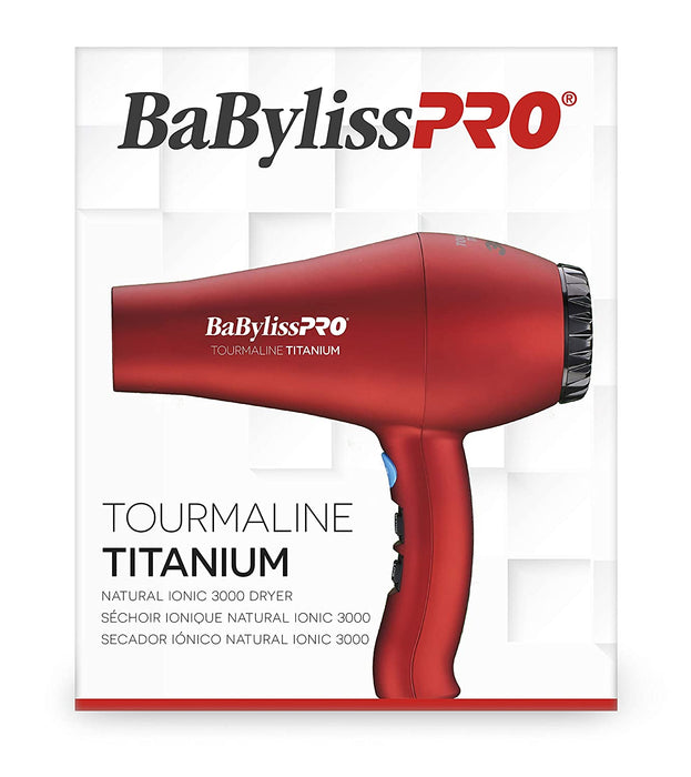 BaByliss PRO TT Tourmaline Titanium 3000 Dryer (Red) Model #BB-BTT5585, UPC: 074108209252
