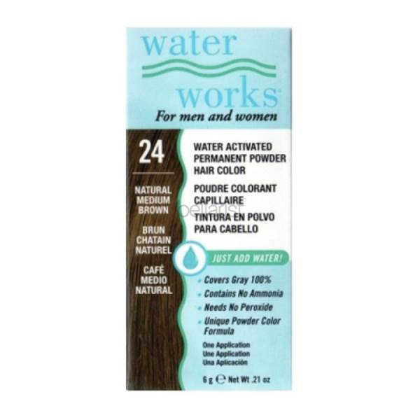 WATERWORKS Permanent Powder Hair Color, #24 Natural Medium Brown Model #WT-70928, UPC: 19965709286