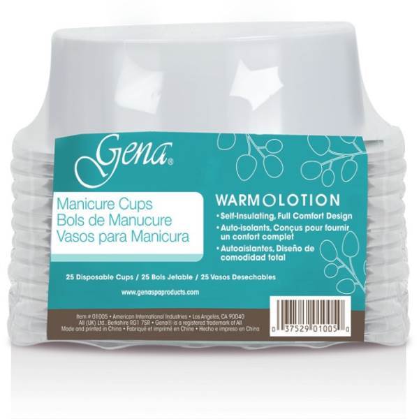 GENA Ultra Manicure Cups White Model #GN-1005, UPC: 037529010050