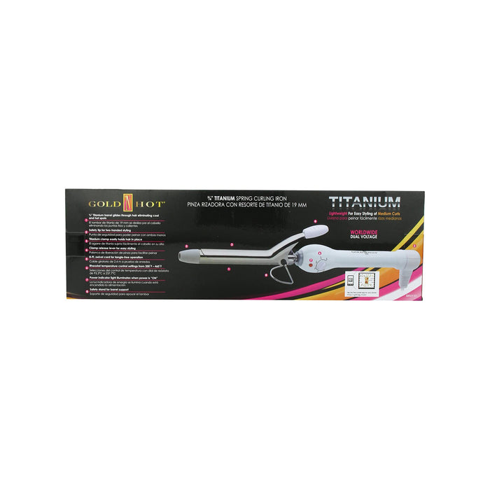 GOLD 'N HOT Professional Titanium Spring Curling Iron, 3/4 Inch Model #GO-GH3111, UPC: 810667018726