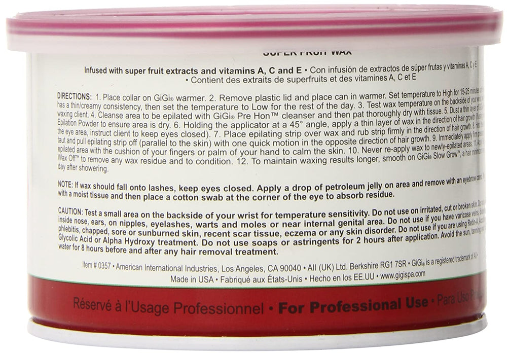 GIGI Super Fruit Wax Cranberry and Pomegranate 14 oz Model #GG-357, UPC: 073930003571