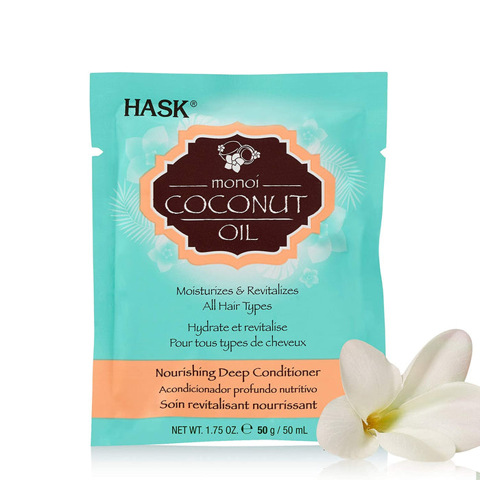 HASK Monoi Coconut Oil Nourishing Deep Conditioning Treatment Packet 1.75 Oz Model #HK-33308, UPC: 071164333082