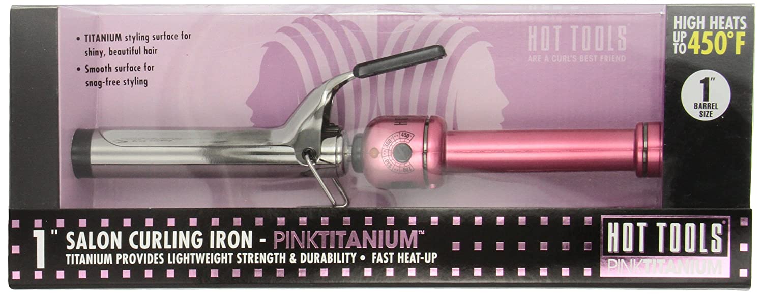 HOT TOOLS Pink Titanium 1" Salon Curling Iron Model #HO-HPK44, UPC: 078729067772