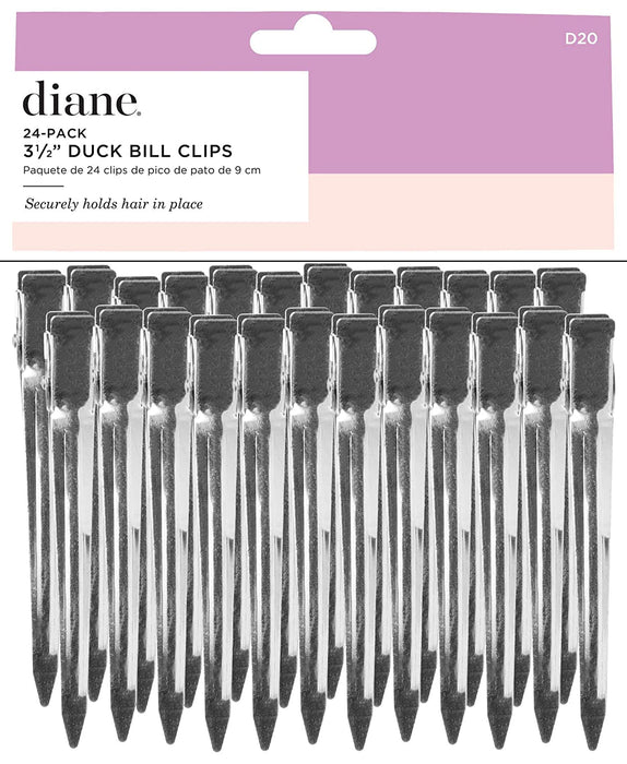 Diane Duck Bill Hair Clips, Silver, 24-pack Model #DI-D20, UPC: 824703000200
