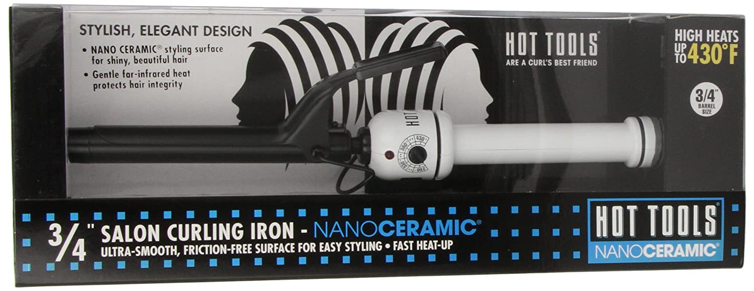HOT TOOLS Spring Curling Iron, Black/White, 3/4 inch Model #HO-HTBW43, UPC: 078729097779
