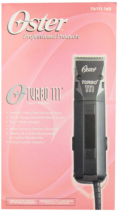 OSTER Turbo111 Clpr w/1 Blade Model #OS-076111-160-000, UPC: 034264010772