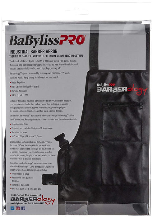 BABYLISS PRO Barberology Apron - Black Model #BB-BBAPRON, UPC: 074108390189