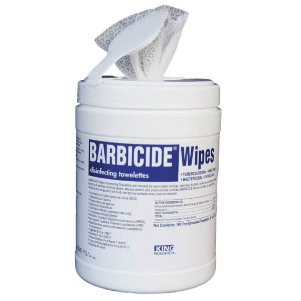 BARBICIDE Disinfecting Wipes 160ct Model #BA-11364, UPC: 017922113657