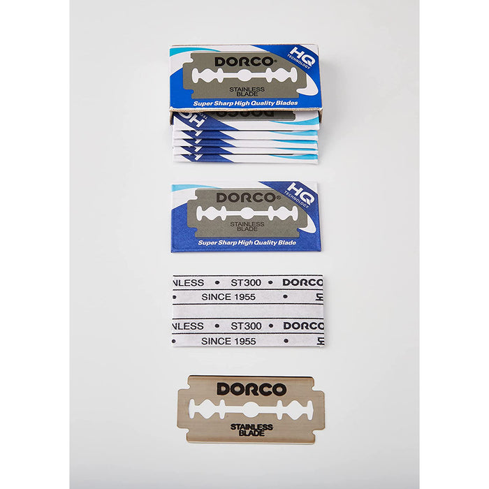 DORCO Double Edge Razor Blades - Stainless Blades Master Case of 10,000 blades Model #ST300-10000, UPC: 8801038200026