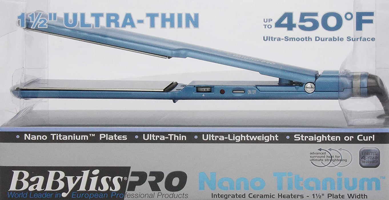 BaByliss PRO Nano Titanium 1½" Ultra-Thin Straightener Model #BB-BNT4073TUC, UPC: 074108176066