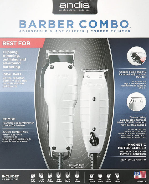 ANDIS Barber Combo Clipper/Trimmer Kit Model #AN-66325, UPC: 040102663253