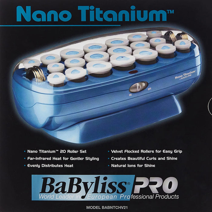 BABYLISS PRO Nano Titanium Professional 20-Roller Hairsetter Model #BB-BABNTCHV21, UPC: 074108251930