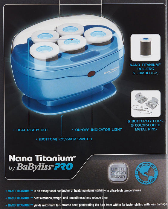 BaByliss PRO Nano Titanium 5 Jumbo-Roller Hairsetter, 5 Count Model #BB-BABNTTS7, UPC: 074108251947